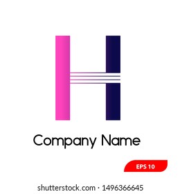 vector logo design with initial H letters is ready to use