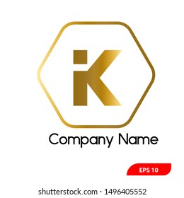 vector logo design with initial K/IK letters is ready to use