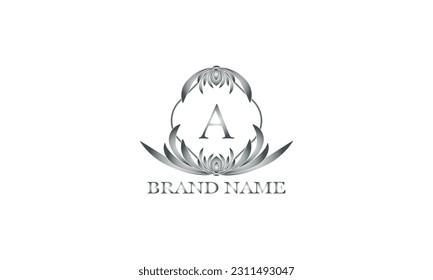 Vector logo design with initial letter A for natural products, flower shop, cosmetics, organic, eco concepts, health, spa.