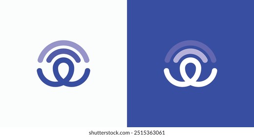 Vector logo design of initial letter W technology connection signal shape with modern, simple, clean and abstract style. Icon for business, technology, electronics and personal branding.