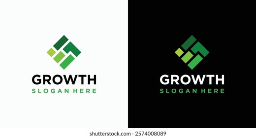 Vector logo design of initial letter G growth graph with modern, simple, clean and abstract style. Icon for business, consulting, financial and personal branding.