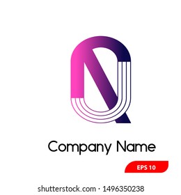 vector logo design with initial Q letters is ready to use