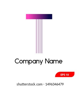 vector logo design with initial T letters is ready to use