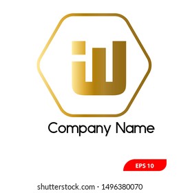 vector logo design with initial W/IU/IW letters is ready to use