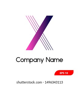 vector logo design with initial X letters is ready to use