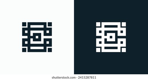 Vector logo design for the initials C and E with abstract box lines.