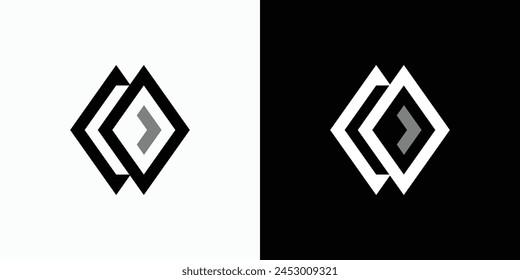 Vector logo design for the initials C O geometric rhombus shape with a modern, simple, clean and abstract style.