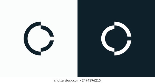 Diseño de logo de Vector para las iniciales C en forma de círculo roto en un estilo moderno, simple, limpio y abstracto.