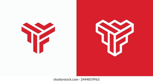 Vector logo design of the initials F rotating in a triangular shape with a modern, simple, clean and abstract style.