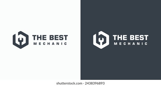 Vector logo design for initials letter B M hexagon shape modern style, simple, clean and abstract.