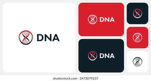 Vector logo design for the initials letter X in the shape of DNA in a circle with a modern, simple, clean and abstract style.