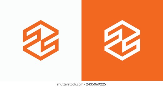 Vector logo design for the initials letters Z in a geometric hexagon shape with a modern, simple, clean and abstract style.