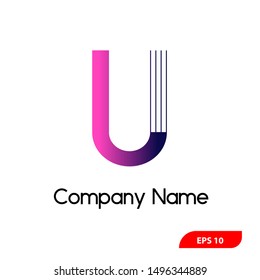 vector logo design with initialU letters is ready to use