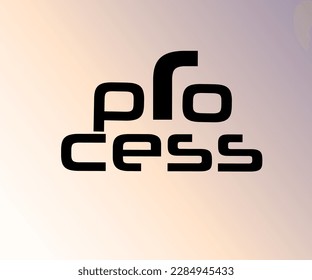 vector logo design with the inscription process arranged in a stack with a gradation color background