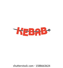 Vector logo design of kebab lettering on skewers