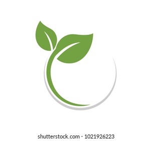 Vector Logo Design Leaf Circle Green Stock Vector Royalty Free