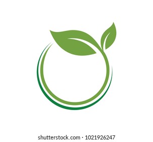 Vector Logo Design Leaf Circle Green Stock Vector (Royalty Free ...