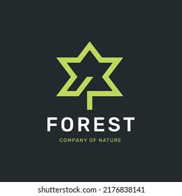 Vector logo design, Leaf of a tree, Green environmental illustration