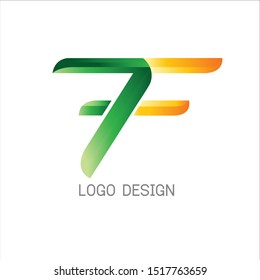 vector logo design letter 7 + F for companies and products