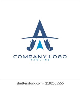 Letra de diseño del logotipo del vector A abstract. Los logotipos pueden utilizarse para la comercialización, la consultoría, los negocios de salud