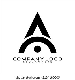 Vector Logo Design Letter A Abstract With Half Circle And Dots