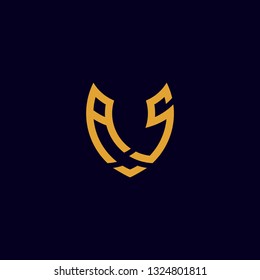 Vector Logo Design letter AS, monogram template eps 10. icon - Vector