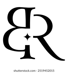 Diseño de logotipo de Vector Letra B, R, RB, BR Monograma abstracto elegante premium letras de alfabeto simple de lujo