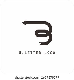 Vector logo design with the letter B symbol is simple, clear, bold, easy to remember, elegant, easy to apply on a large or small scale