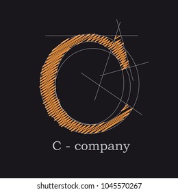 Vector logo design letter C