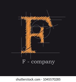Vector logo design letter F