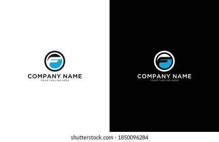 Vector logo design letter F for futuristic. Abstract illustration concept.