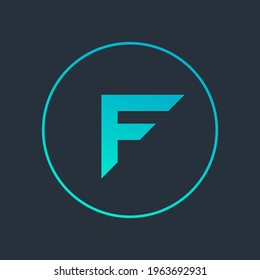 Vector logo design letter F for futuristic with blue color, Abstract illustration concept - Vector illustration eps 10