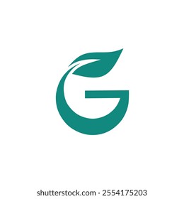 Vector logo design Letter G, Go green, with green leaves symbolizing eco-friendly and sustainable practices. Ideal for businesses focused on environmental conservation and eco-friendly initiatives.