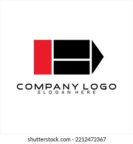 La letra H del diseño del logotipo del vector es abstracta con flechas.