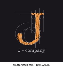 Vector logo design letter J