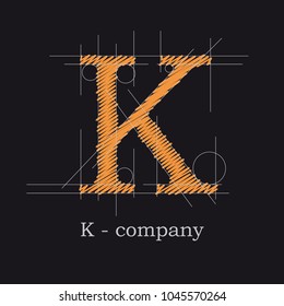 Vector logo design letter K