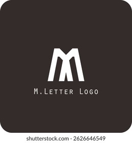 Design de logotipo vetorial com a letra M símbolo é simples, claro, negrito, fácil de lembrar, elegante, fácil de aplicar em uma escala grande ou pequena