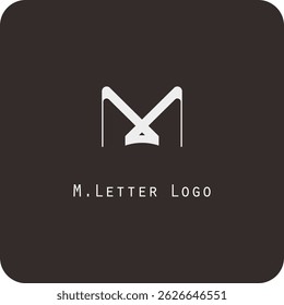 Design de logotipo vetorial com a letra M símbolo é simples, claro, negrito, fácil de lembrar, elegante, fácil de aplicar em uma escala grande ou pequena