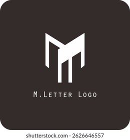 Design de logotipo vetorial com a letra M símbolo é simples, claro, negrito, fácil de lembrar, elegante, fácil de aplicar em uma escala grande ou pequena