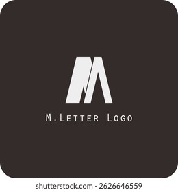Design de logotipo vetorial com a letra M símbolo é simples, claro, negrito, fácil de lembrar, elegante, fácil de aplicar em uma escala grande ou pequena