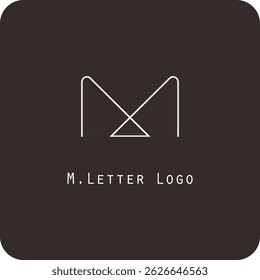 Design de logotipo vetorial com a letra M símbolo é simples, claro, negrito, fácil de lembrar, elegante, fácil de aplicar em uma escala grande ou pequena