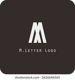 Design de logotipo vetorial com a letra M símbolo é simples, claro, negrito, fácil de lembrar, elegante, fácil de aplicar em uma escala grande ou pequena