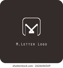Design de logotipo vetorial com a letra M símbolo é simples, claro, negrito, fácil de lembrar, elegante, fácil de aplicar em uma escala grande ou pequena