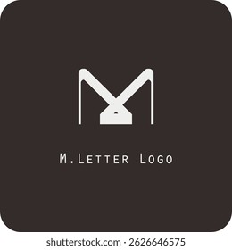 Design de logotipo vetorial com a letra M símbolo é simples, claro, negrito, fácil de lembrar, elegante, fácil de aplicar em uma escala grande ou pequena