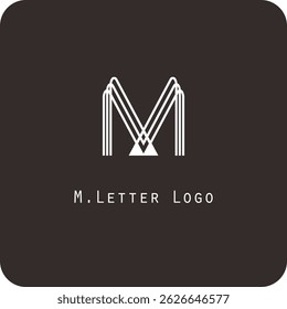 Design de logotipo vetorial com a letra M símbolo é simples, claro, negrito, fácil de lembrar, elegante, fácil de aplicar em uma escala grande ou pequena