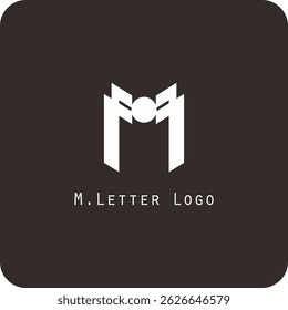 Design de logotipo vetorial com a letra M símbolo é simples, claro, negrito, fácil de lembrar, elegante, fácil de aplicar em uma escala grande ou pequena