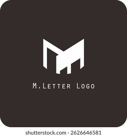 Design de logotipo vetorial com a letra M símbolo é simples, claro, negrito, fácil de lembrar, elegante, fácil de aplicar em uma escala grande ou pequena