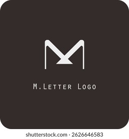 Design de logotipo vetorial com a letra M símbolo é simples, claro, negrito, fácil de lembrar, elegante, fácil de aplicar em uma escala grande ou pequena