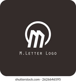 Design de logotipo vetorial com a letra M símbolo é simples, claro, negrito, fácil de lembrar, elegante, fácil de aplicar em uma escala grande ou pequena