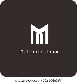 Design de logotipo vetorial com a letra M símbolo é simples, claro, negrito, fácil de lembrar, elegante, fácil de aplicar em uma escala grande ou pequena